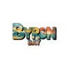 Byron Bay Australia Sticker - Retro Coastal Surf Design with Sunset, Lighthouse, Palm Trees, Ocean Waves & Dolphin - Travel Souvenir Art
