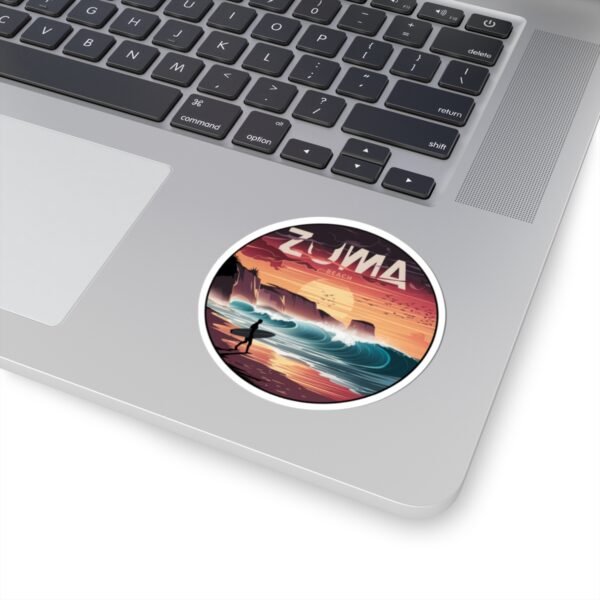 Zuma Beach California Sticker - Retro Sunset Surf Design | Malibu Coast Waves | Vintage Ocean Art | California Travel Gift