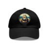 Capybara Mona Lisa Hat - PU Leather Patch Funny Animal Baseball Cap, Art Parody Gift