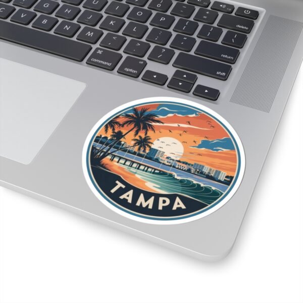 Tampa Florida Sticker - Retro Sunset Beach Design for Laptops, Water Bottles & Travel Lovers | City Vibes Collection