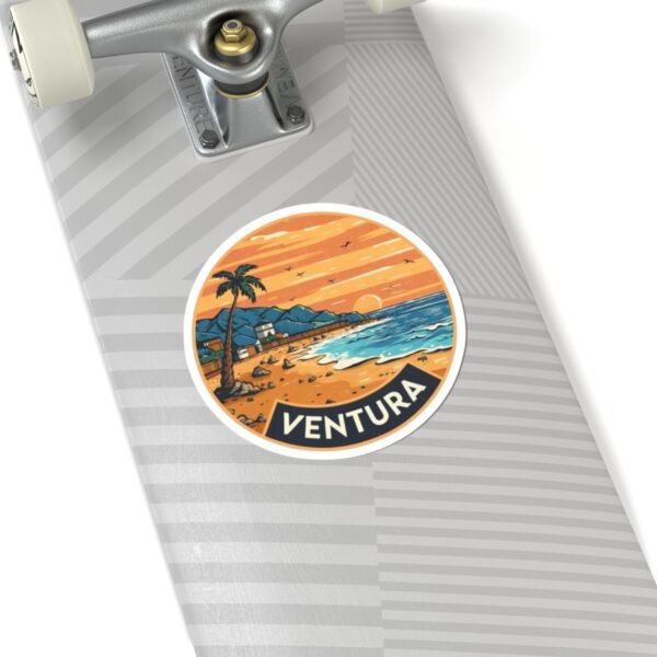 Ventura, California - Sunset on the shore of the beach - Kiss-Cut Stickers