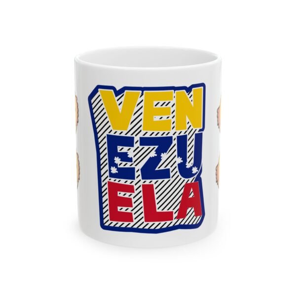 Venezuela with arepas Ceramic Mug - 11oz, Countries Edition, Kitchen Decor, Coffee Cup, Tea Mug, South America Gift, Traveler Souvenir