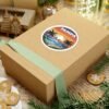 11599776936731582877_1200.jpeg Tampa Florida Sticker - Retro Coastal Sunset with Palm Trees, City Skyline, Ocean Waves & Pier | Vintage Travel Beach Art