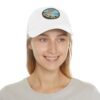 Sitges Spain Hat - Vintage Leather Patch Dad Cap with Coastal Beachfront Design, Adjustable Strapback, Travel Souvenir Gift