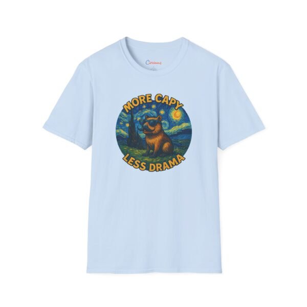 11610994325457950117_2048.jpeg More Capy Less Drama - Funny Capybara T-Shirt | Starry Night Art Style | Chill Animal Tee | Unisex Softstyle Shirt