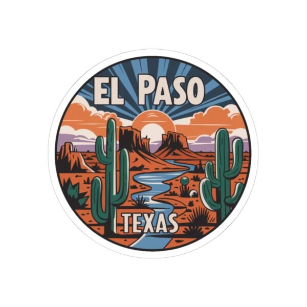 Desert Sunset Splendor Kiss-Cut Stickers, El Paso, Texas Decor, Cactus Sticker, Southwestern Gift, Scrapbooking Supplies, Laptop Decal