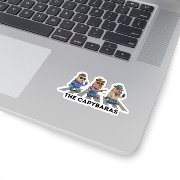 11671794359825176762_1200.jpeg Cool Capybaras Crossing Sticker, Cute Rodent Lover Gift, Gift for Capybara Lover, Pixel Art Design