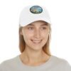 Sitges Spain Hat - Vintage Leather Patch Dad Cap with Coastal Beachfront Design, Adjustable Strapback, Travel Souvenir Gift