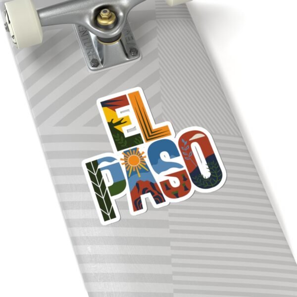Stickers, Colorful El Paso Texas Nature Inspired Letter Art, Travel Gift Souvenir, Laptop Decal, Car Bumper Sticker, Planner Decoration