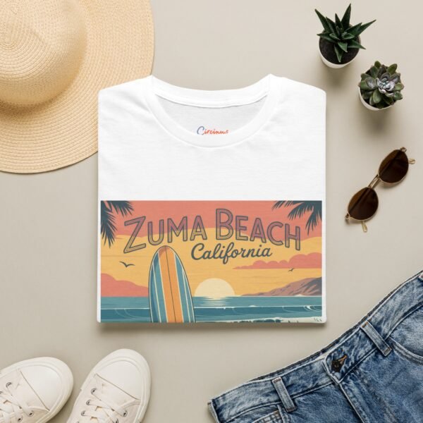 Zuma Beach California Retro Surf T-Shirt | Vintage Coastal Vibes | Unisex Softstyle Tee | Summer Gift for Dreamers & Travelers