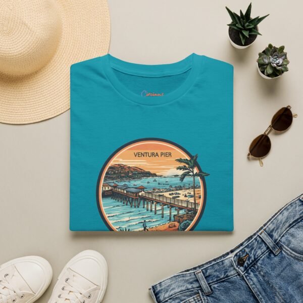 Ventura, California | Aerial view drawing of Ventura Pier - Unisex Softstyle T-Shirt
