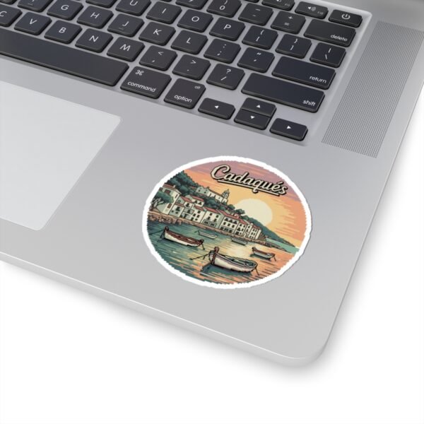 Cadaqués Pixel Art Sticker - Sunset Harbor Scene from Spain