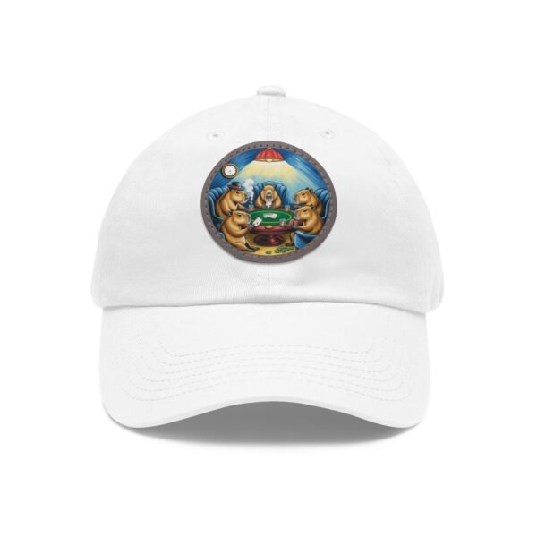 Capybara Poker Hat - PU Leather Patch Funny Animal Baseball Cap, Art Parody Gift
