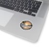 Zuma Beach California Sticker - Retro Pixel Art Coastal Decal, 3x3" Oval Vinyl Sticker for Laptops, Water Bottles & Beach Vibes Lovers