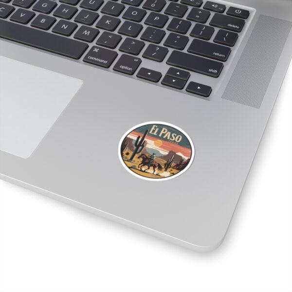 Cowboy Ride Kiss-Cut Stickers, El Paso Texas Sunset, Western Theme Decals, Southwestern Souvenirs, Wild West Vinyl Decals, Southwest Travel