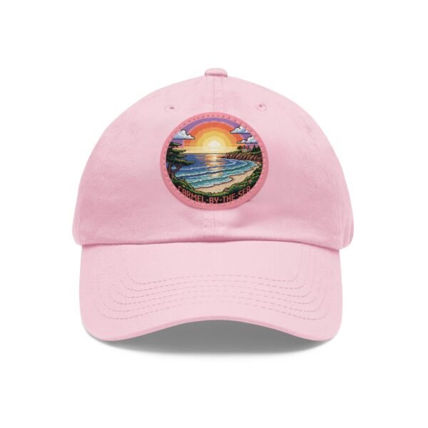 Carmel by the Sea Hat - Pixel Art Coastal Sunset Leather Patch Cap, California Retro Gamer Style, Unique Travel Souvenir Gift