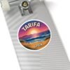 Tarifa Spain Sticker - Retro Sunset Coastal Beach Scene, Travel Souvenir Vinyl Decal for Laptop, Water Bottle, Car