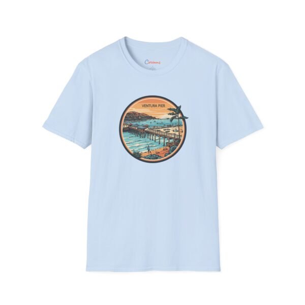 Ventura, California | Aerial view drawing of Ventura Pier - Unisex Softstyle T-Shirt
