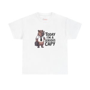 A Serious Capy T-Shirt - Funny Capybara Office Humor Tee - Retro Pixel Art Animal Shirt - Coworker Gift Idea