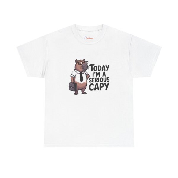 A Serious Capy T-Shirt - Funny Capybara Office Humor Tee - Retro Pixel Art Animal Shirt - Coworker Gift Idea