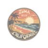 Zuma Beach, California - Vintage Sunset Sticker | Coastal Vibes & Palm Trees Emblem