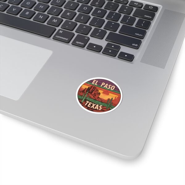 Desert Sunset Kiss-Cut Stickers | El Paso Texas, Cactus and Rocks, Southwestern Decor, Laptop Decals, Wanderlust Travel Accessories