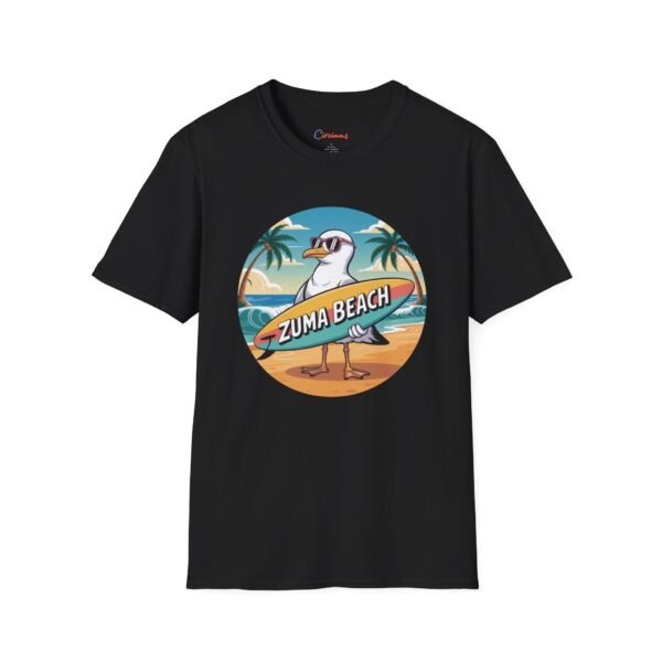 Zuma Beach Seagull T-Shirt - Fun Cartoon Tee, Summer Surf Vibes, California Beach Shirt, Cool Seagull Graphic Shirt