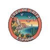 Cabo de Gata Spain Sticker - Retro Pixel Art Travel Badge with Cliffs, Lighthouse & Cactus - Vintage Mediterranean Souvenir Decal