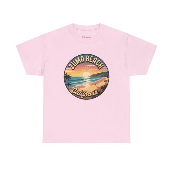 Zuma Beach California T-Shirt - Retro Sunset Malibu Shirt with Coastal Art | Vintage California Beach Tee for Travel Lovers