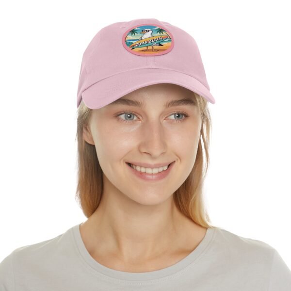 Zuma Beach Hat - PU Leather Patch Funny Seagull Baseball Cap, Malibu California Souvenir