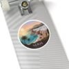 Nerja Spain Sticker - Pixel Art Coastal Sunset Design | Andalucía Travel Vinyl Decal for Laptop, Journal & Water Bottle
