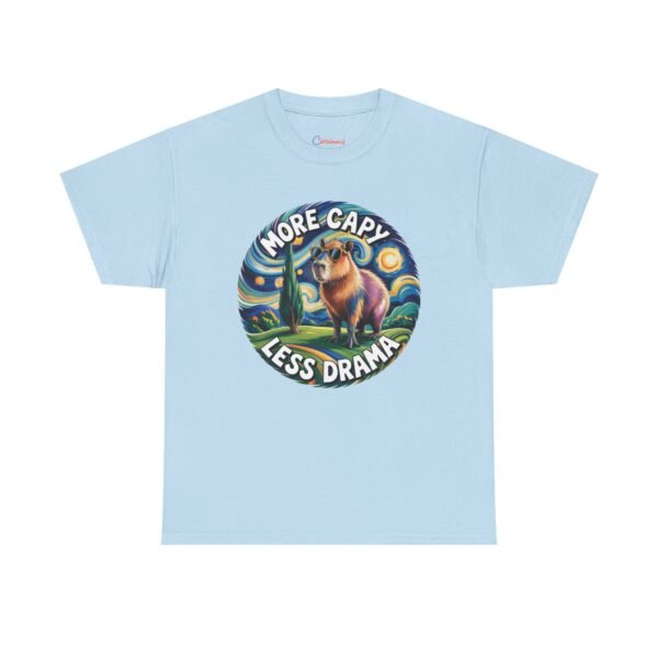 More Capy Less Drama Shirt - Funny Capybara Van Gogh Style Tee, Chill Art T-Shirt, Capybara Nation Gift, Colorful Animal Shirt
