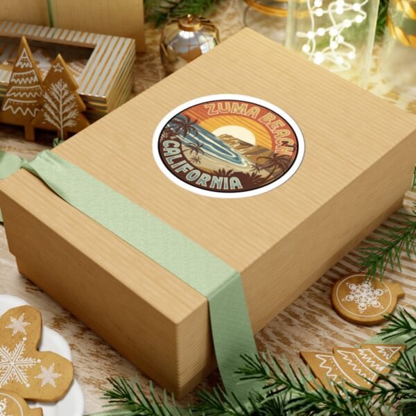 Zuma Beach Retro Sunset Sticker - California Vintage Surf Vibes Decal