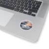 Sausalito California Sticker - Coastal Sunset with Heron Design, Retro Vinyl Decal, Unique Bay Area Souvenir, Travel Gift Waterproof