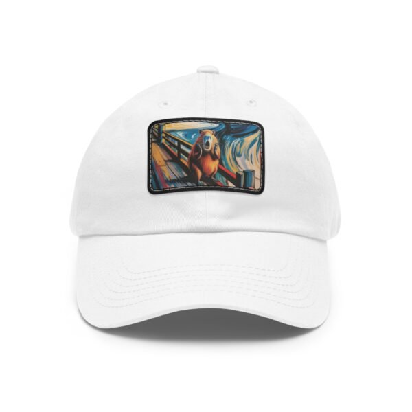 Capybara Scream Hat - Funny Capybara Baseball Cap, Art Parody Gift, Munch Inspired Retro Patch Cap, Unisex Adjustable Hat