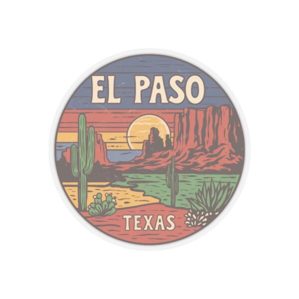Sunset Cacti Stickers, El Paso Texas Souvenir, Desert Mountain Decals, Traveler Sticker Pack, Southwestern Decor
