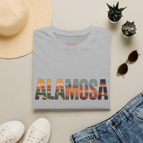 Alamosa Colorado T-Shirt - Retro Mountain & Desert Lettering Design, Great Sand Dunes Graphic Tee, Unisex Soft Cotton Shirt for Hikers