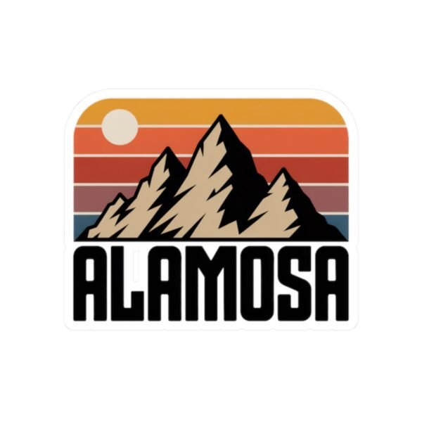 Alamosa Mountain Sunset Sticker - Retro Colorado Travel Decal for Water Bottles, Laptops, Journals