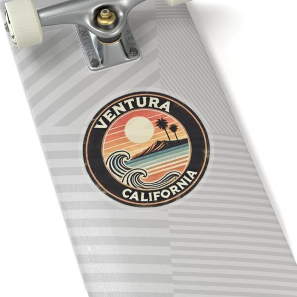 Stickers - Ventura California Beach Sunset Design - Coastal Vibes, Kiss-Cut Stickers, Laptop Decals, Water Bottle Stickers, Scrapbooking,