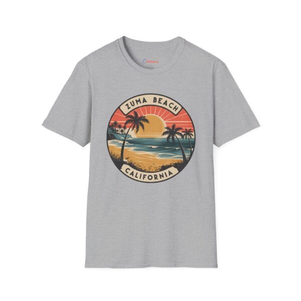 Zuma Beach California Sunset T-Shirt - Retro Coastal Graphic Tee, California Surf Vibes Shirt, West Coast Summer Unisex Gift