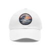 Sausalito California Hat - Leather Patch Cap with Heron & Coastal Sunset, Retro Bay Area Souvenir, Unique Travel Gift Dad Hat
