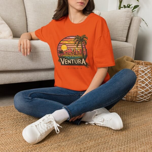 Ventura Sunset Pixel Art California Dream Unisex Softstyle T-Shirt, Graphic Tee, Vintage Style Shirt, Retro Tshirt, Beach Lover Gift