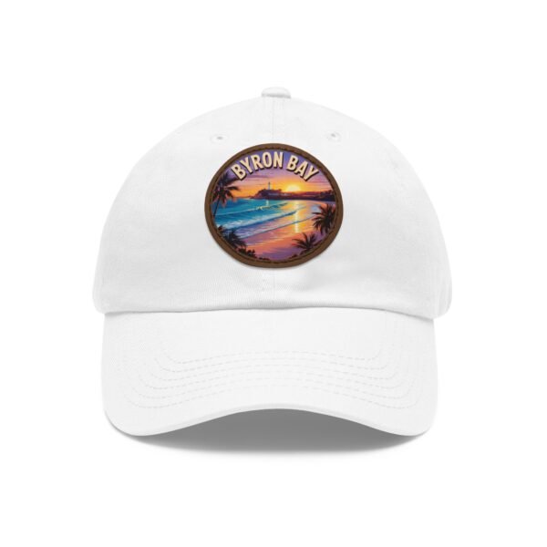 12634164411875986519_2048.jpeg Byron Bay Australia Hat - Retro Coastal Leather Patch Dad Cap, Surf Sunset Design, Vintage Beach Style Gift for Travelers & Ocean Lovers