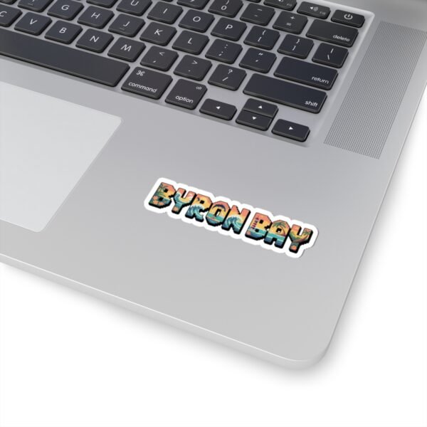 Byron Bay Australia Sticker - Pixel Art Retro Surf Design with Sunset, Lighthouse, Palm Trees & Ocean Waves - Vintage 8-Bit Travel Art