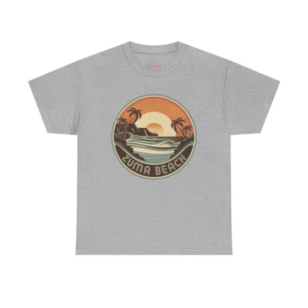 Zuma Beach California T-Shirt - Retro Sunset Surf Graphic | Vintage Malibu Style Tee for Beach & Travel Lovers