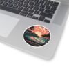 Carmel-by-the-Sea California Sticker - Retro Sunset Ocean View with Cypress Trees & Coastal Cottages - Vintage Travel Art