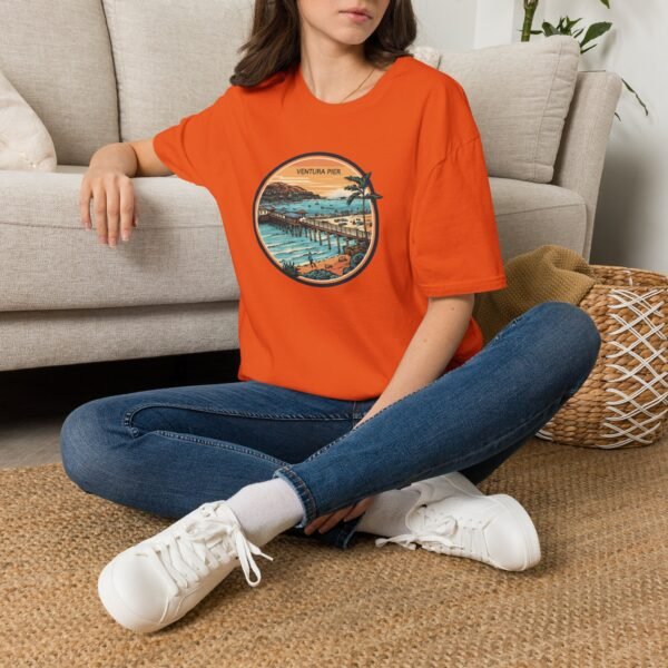 Ventura, California | Aerial view drawing of Ventura Pier - Unisex Softstyle T-Shirt