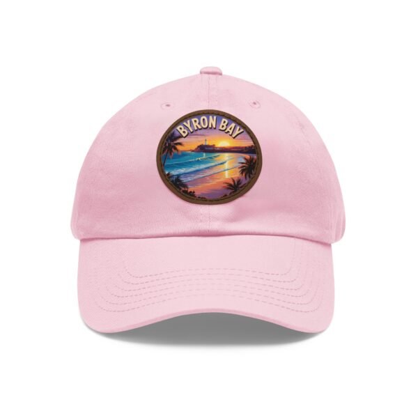 12936701350152777653_2048.jpeg Byron Bay Australia Hat - Retro Coastal Leather Patch Dad Cap, Surf Sunset Design, Vintage Beach Style Gift for Travelers & Ocean Lovers