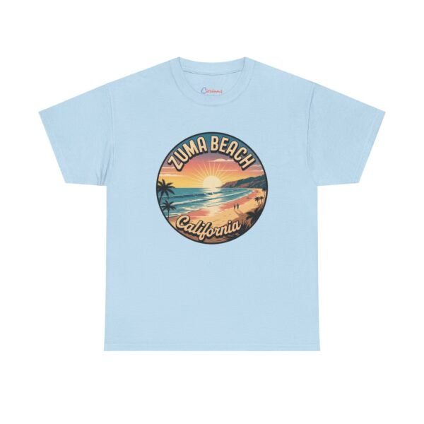 Zuma Beach California T-Shirt - Retro Sunset Malibu Shirt with Coastal Art | Vintage California Beach Tee for Travel Lovers