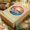 Cadaqués España Sticker - Sunset Coastal View, Mediterranean Village & Boats - Travel Souvenir, Beach Town Art, Summer Vibes